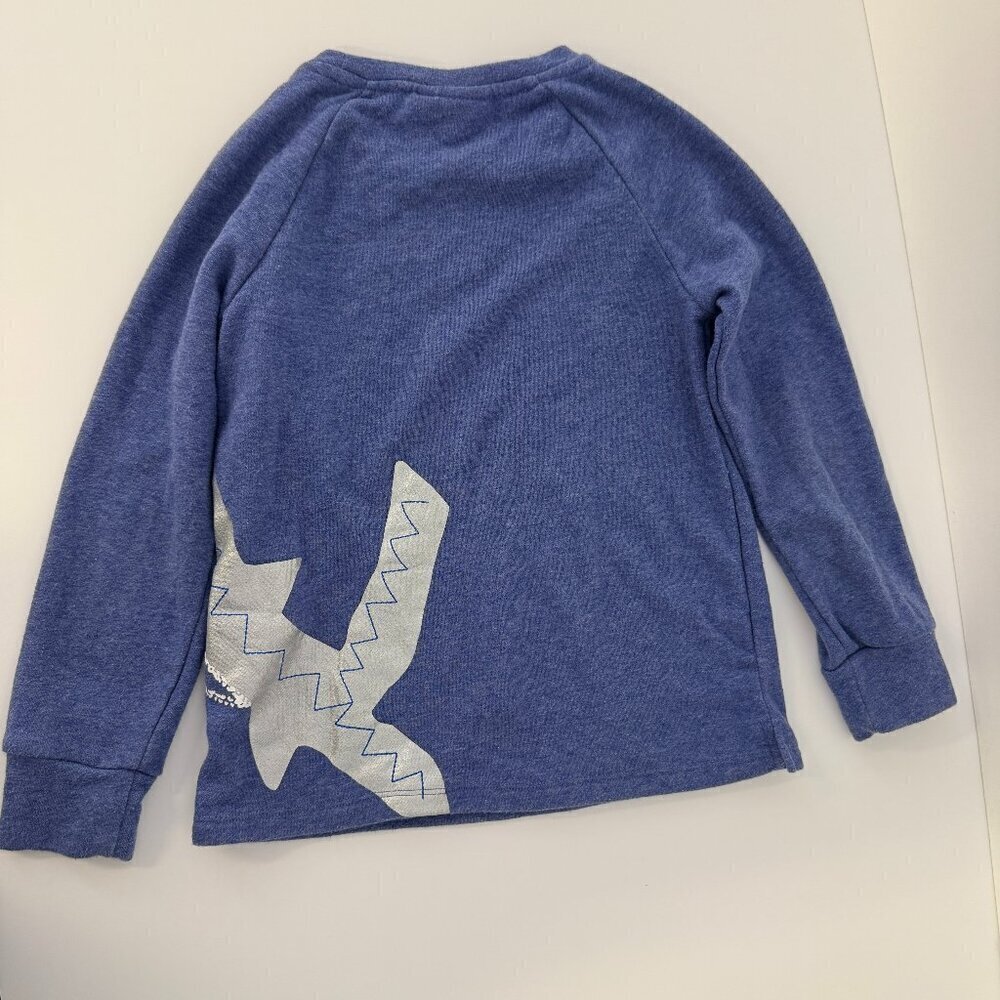 Rockets of Awesome Blue Shark Patrol Raglan Crew Neck Long Sleeve Sweatshirt Top - Picture 4 of 6